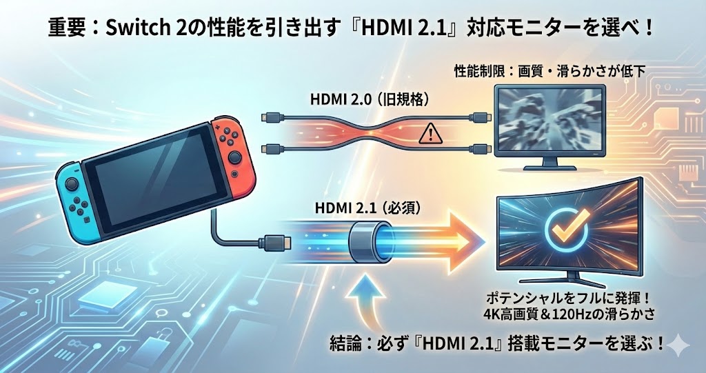 接続端子は「HDMI 2.1」対応を選ぶ