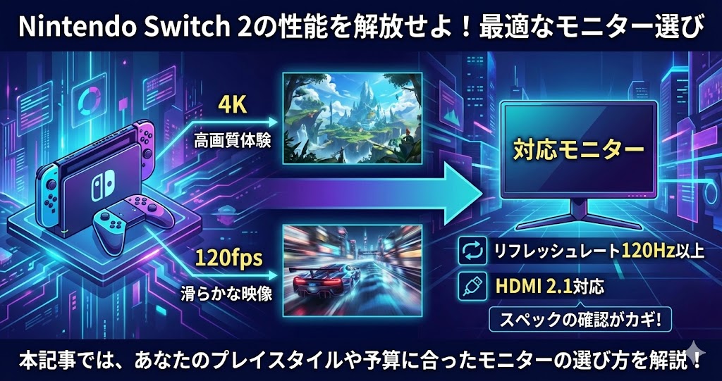 Nintendo Switch2の性能を生かしたモニター選びがカギ