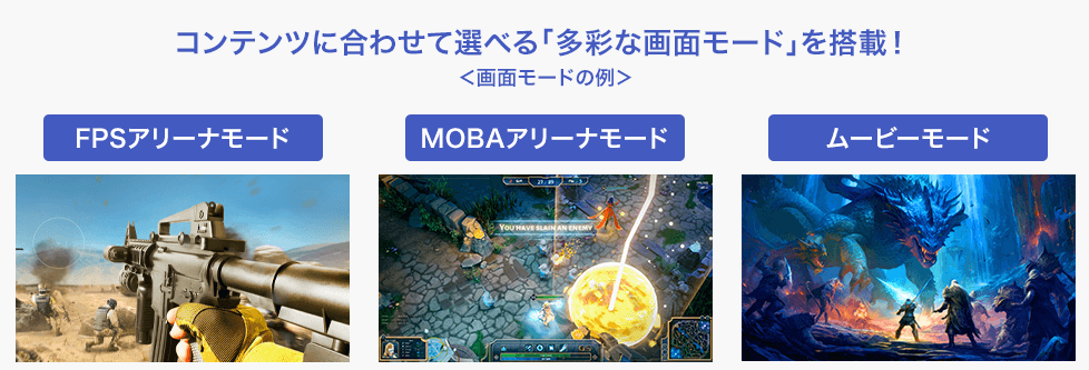 多彩な画面モードを搭載
