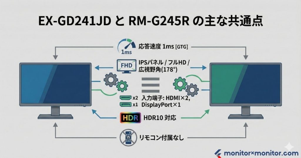 IODATAアイ・オー・データEX-GD241JDとREGZAレグザRM-G245Rの共通点