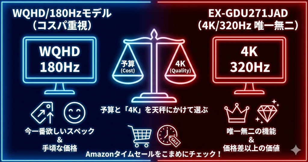 EX-GDQ271JAとEX-GDU271JADどちらを選ぶか